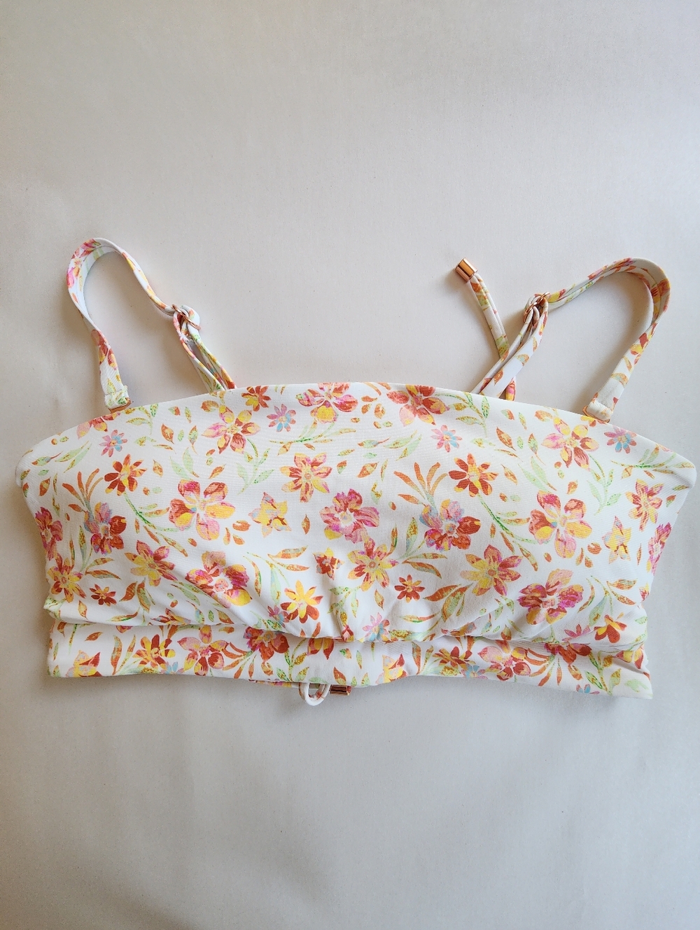 Swim SYSTEMS Floral White Daisy Print Swim Top Size Large